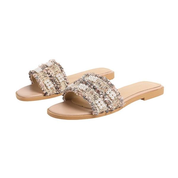 

slippers women's shoes 2021 summer korean version of sweet casual soft-soled sandals with flat-bottomed for women, Black