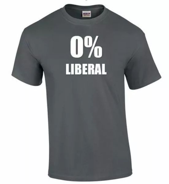 

0 % liberal t-shirt pro trump conservative funny charcoal gray shirt s - 5xl, White;black