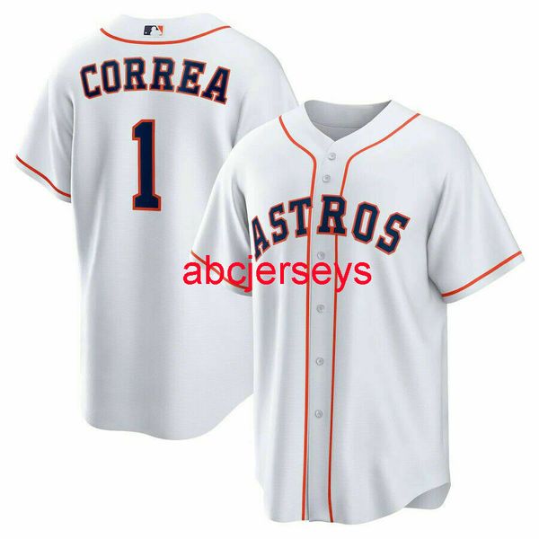 

men women kids correa 1 home jersey embroidery baseball jerseys xs-5xl 6xl, Black