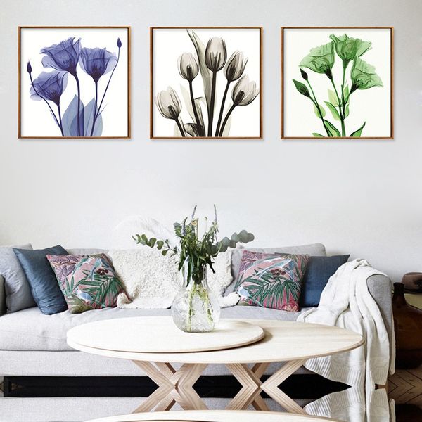

unframed painting flower and plant mural gouache sketch wall art poster