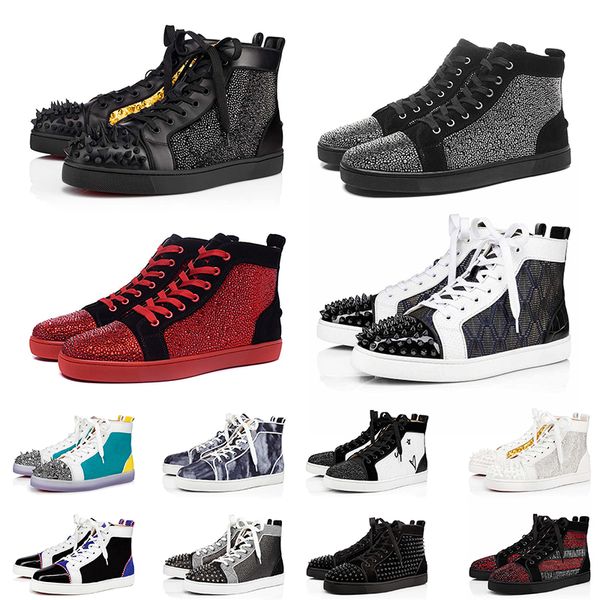 

casual women mens shoes vintage luxurys designers shoe rivet platform red bottoms sneakers color triple white black sports trainers big size