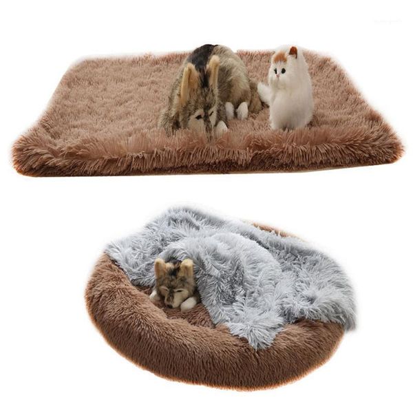 

pet blanket soft fluffy long plush bed mat pad winter warm sleeping cover cat sofa cushion home rug supplies for dog beds & furniture1
