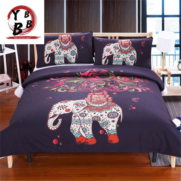 

elephant bedding set colorful printed 3pcs duvet cover pillow case twin full  king size bohemia bedclothes sets