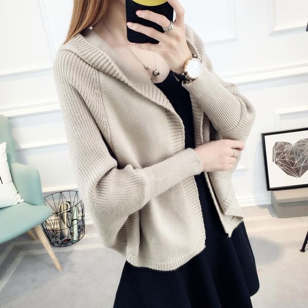 

women's sweaters 2021 fashion autumn winter knitted cardigans coat loose size women long sleeve batwing poncho sweater crochet cardigan, White;black