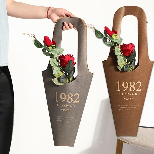 

creative kraft paper bags flowers box wrapping gift flower packaging bag home decoration wedding mother's day gifts supply wrap