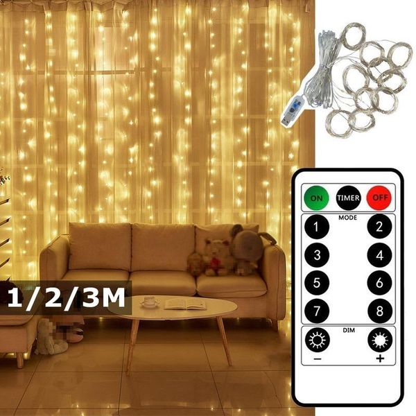

strings 3m led curtain fairy light remote control usb string lights christmas decoration family bedroom wedding party holiday