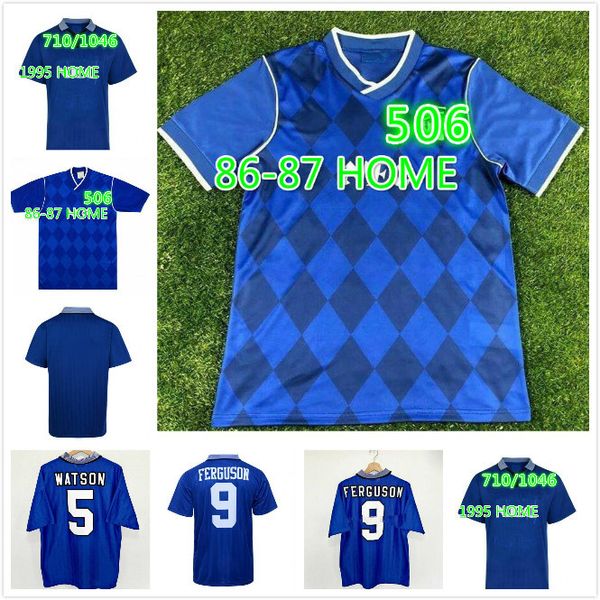 

efc 1995 ferguson retro soccer jersey kanchelskis rideout limpar 86 87 88 hinchcliffe jackson stuart home horne football shirts final camise, Black