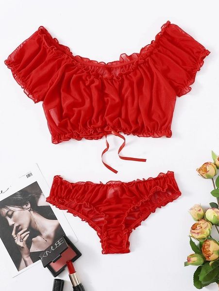 

lingerie one shoulder strap two piece set g03, Black;white