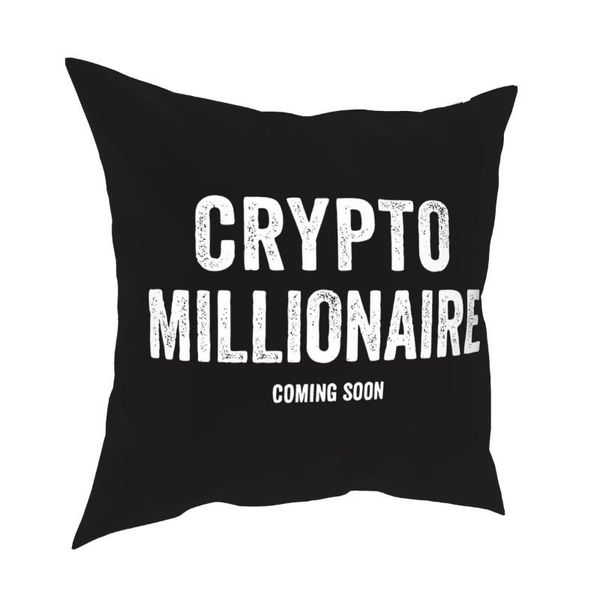 

crypto millionaire throw pillow cover decorative cryptocurrency ethereum btc blockchain pillowcover home decor cushion/decorative