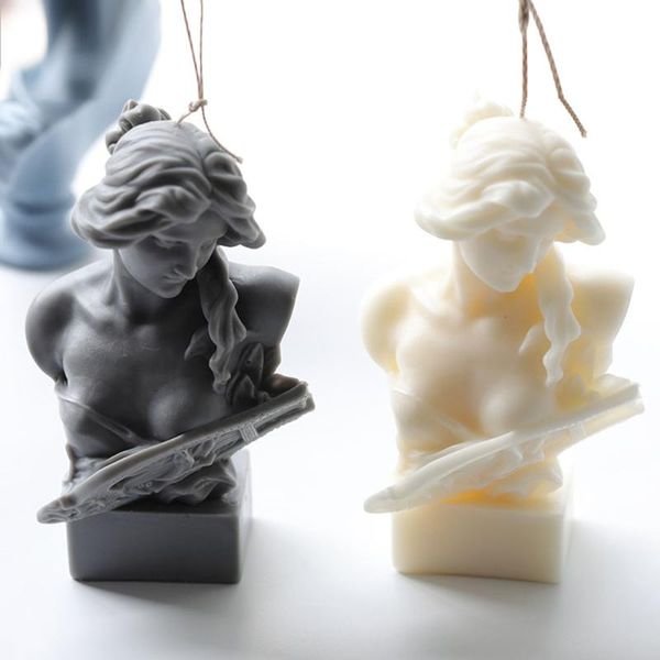 

craft tools 3d creative silicone candle mold 15cm ancient greek statue art portrait plaster diy material
