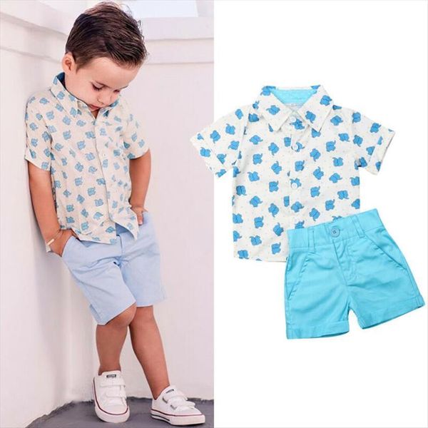 

toddler kids baby boys gentleman clothes shirt shorts pants formal outfits, White
