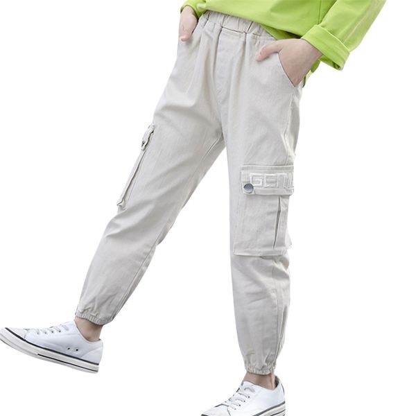 

girls cargo pants letter for girl big pockets kids autumn winter clothing 6 8 10 12 14 210527, Blue