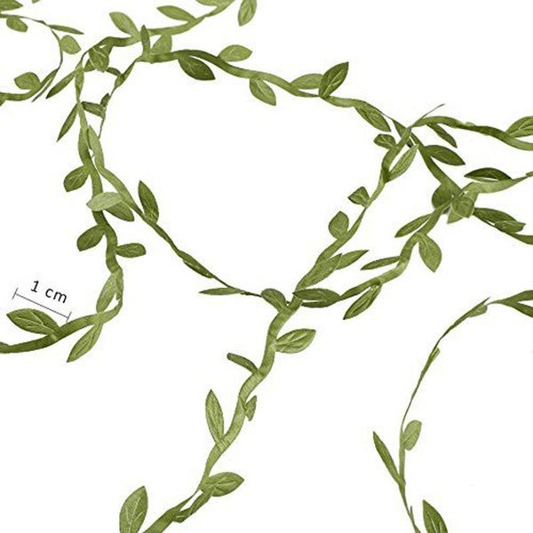 

decorative flowers & wreaths artificial vines fake hanging plants silk 40m green leaf ribbon for party wreath diy craft cakes garden wall de