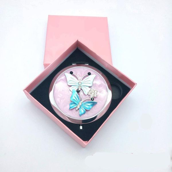 

mirrors butterfly clamshell-type double-sided portable makeup mirror