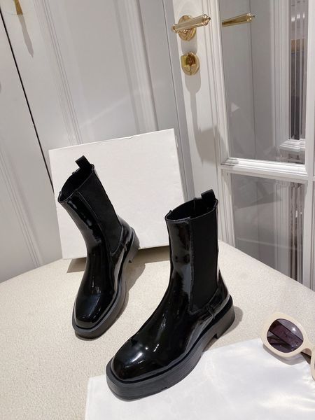 

luxury sell patchwork bew fashion designer boots thick bottom flat woman goddess has long legs shoes, Black