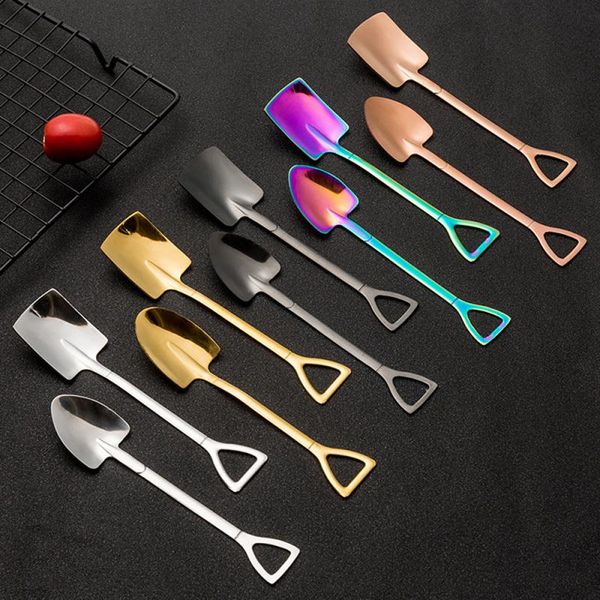 

dinnerware sets 10pcs/lot stainless steel shovel spoons tableware supplies diy kitchen dining table decoration