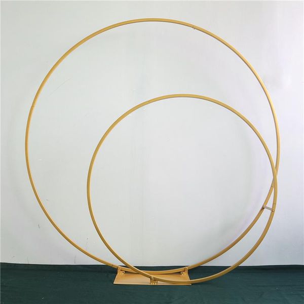 

party decoration double circle wedding arch metal round outdoor backdrop stand ring christmas decorations for home