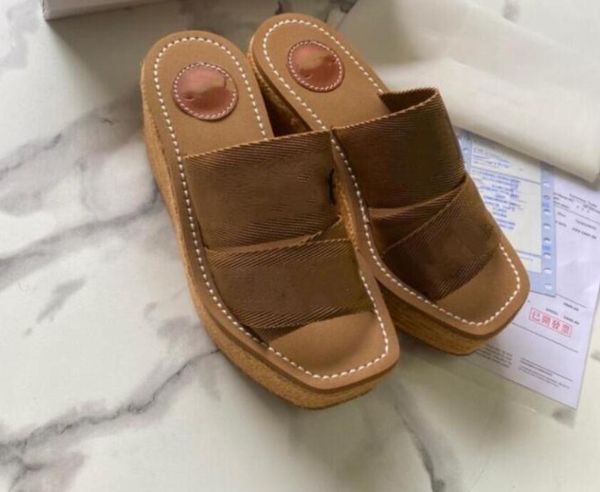 

2021 new cross woven roman slippers sandals shoes pearl print slide summer wide flat lady canvas sandals luxurys designers slipper, Black