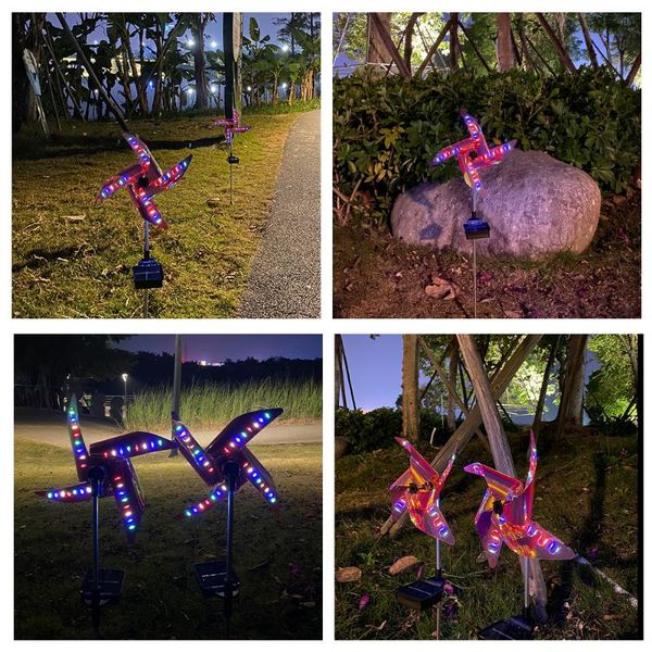 

windmill solar led lawn lamp waterproof night light walkway battery powered garden decoration outdoor street lamps