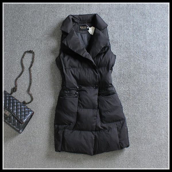 

women's vests 2021 vest autumn winter sleeveless jacket long womens outerwear chalecos para mujer 1608 kj3351, Black;white
