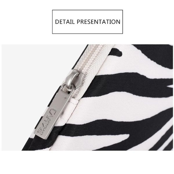 

briefcases waterproof tablet sleeve case zebra striped zipper shockproof lapstorage bag