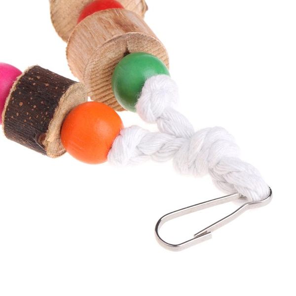 

other bird supplies p82c natural wooden birds parrot colorful toys chew bite hanging cage balls two ropes
