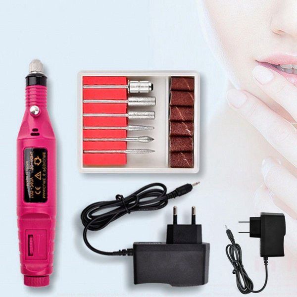 

1set professional electric nail drill machine kit manicure art pen pedicure file tools kits for1, Silver