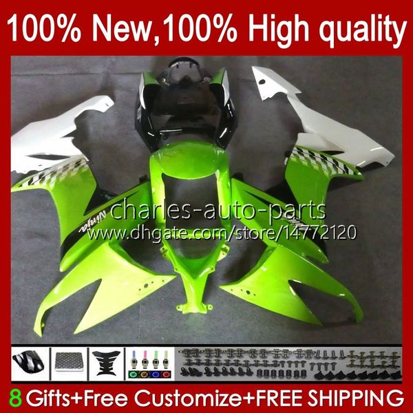 Обсуждение мотоциклов для Kawasaki Ninja ZX 10R ZX10 10 R 1000 CC ZX10R Белый зеленый 08 09 10 Body 56NO.57 1000CC ZX1000C ZX-10R 2009 2009 2010 ZX1000 08-10 Kit