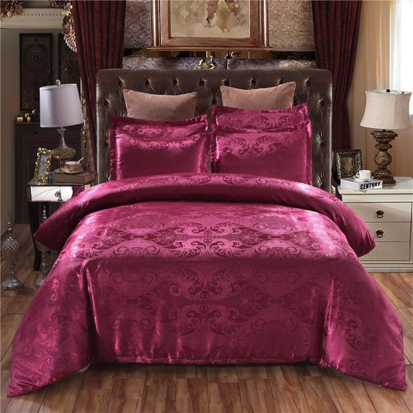 

bedding sets luxury jacquard faux silk duvet cover set single twin double  king super size bed linen without sheet