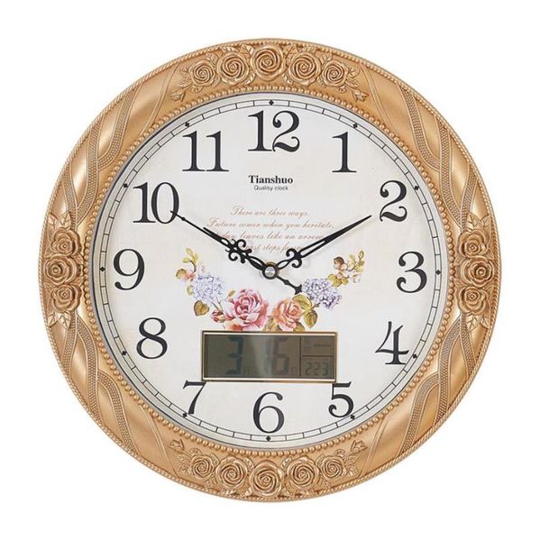 

quartz wall clock european style living room bedroom 37cm mute creativity watch retro modern decoration g002 clocks