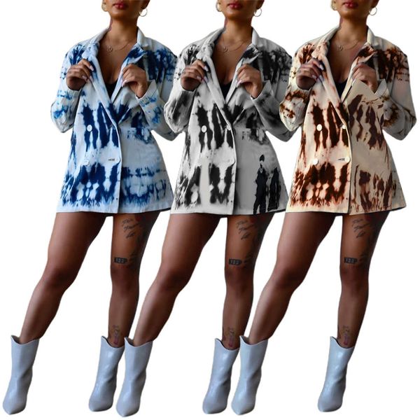 

fashion clothing leisure irregular printing small suit coat, Black;brown