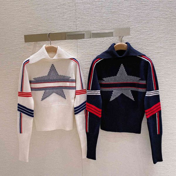 

pullover sweater digner womens knit classic jaet women warm jacquard luxury fashion cloth letter printing embroidery casual crew ne long sve, White;black