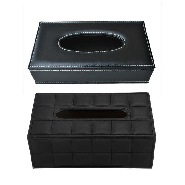 

tissue boxes & napkins 2 pcs car rectangle pu leather home shaped faux case paper box holder black