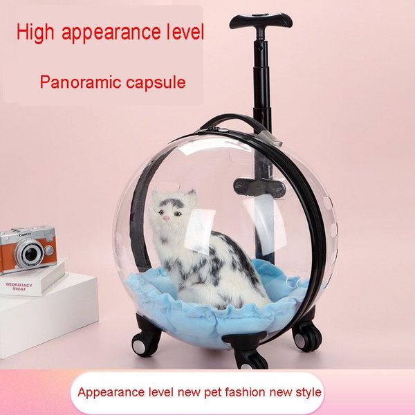 

cat carriers,crates & houses bag pet trolley portable for going out carrier transparent ventilation dog travel bubble box