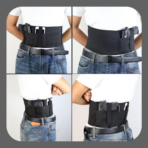 

belts belly band holster waistband breathable right hand for concealed carry elastic, Black;brown