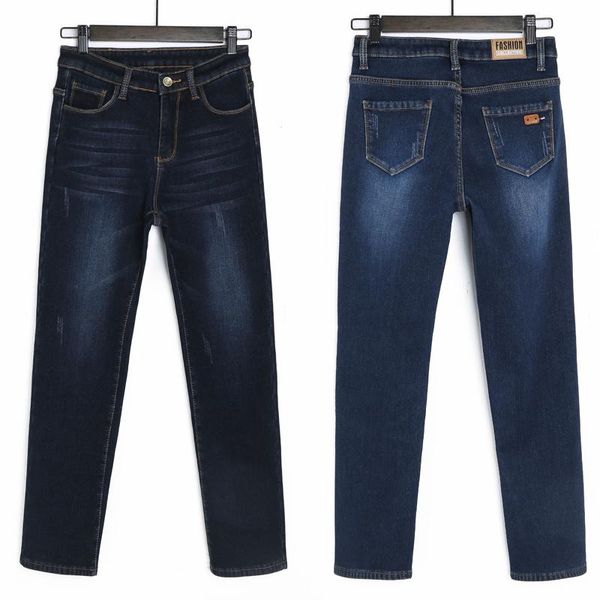 

women's black and blue high-stretch straight leg jeans spring fall 9
