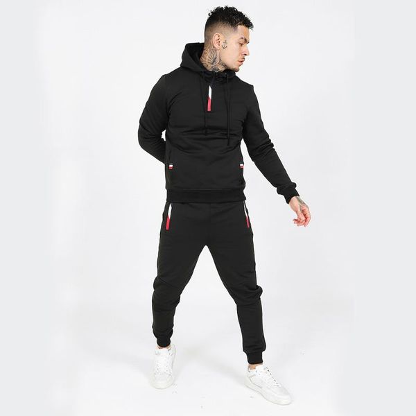 

men's tracksuits men solid casual sets 2021 autumn hoodies + pants two-piece suit tracksuit fashion trendy sportswear clothing set, Gray