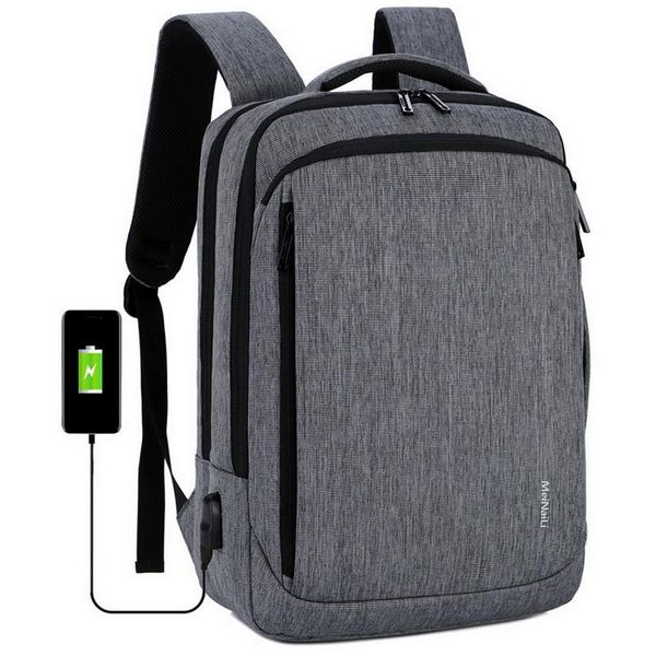 

backpack lapmens male backpacks business notebook mochila waterproof back pack usb charging oxford bags travel bagpack gray