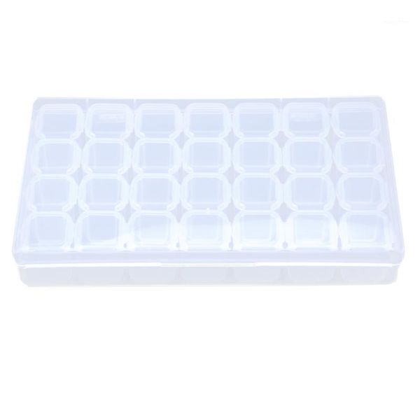 

nail art equipment separate slots empty storage box clear rhinestones tools jewelry display case organizer holder1, Silver
