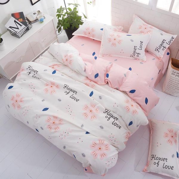 

bedding sets simple flower pattern bed linens set fashion bedclothes duvet cover sheet and pillowcase  king size