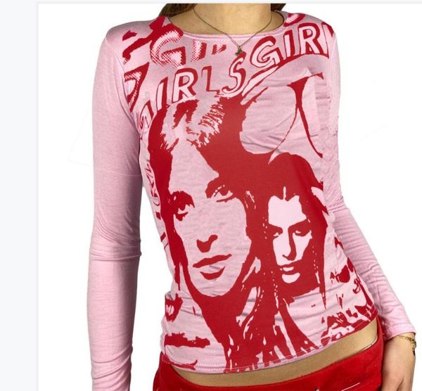 

women's t-shirt e-girl harajuku graphic print 90s women vintage crop y2k aesthetic summer slim fit tees streetwear gothic punk, White