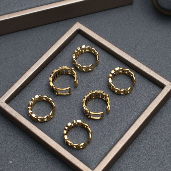 

female designer internet luxury ladies temperament new letter ring, Silver