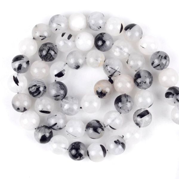 

other 4/6/8/10/12mm natural black rutilated quartz stone carnelian round loose spacer beads for jewelry making diy bracelet handmade