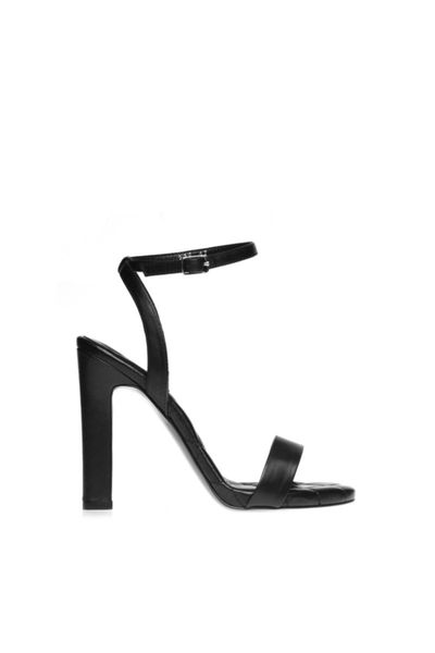 

sandals black leather single band high heel women