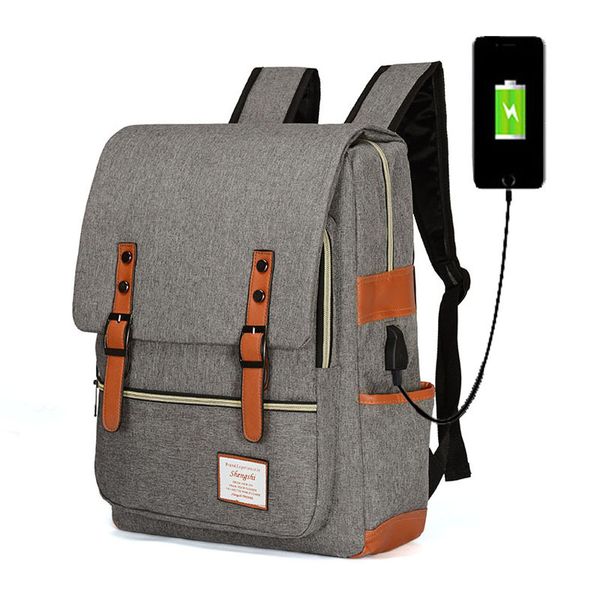 

leisure bag 2021 korean multifunctional student usb neutral backpack/gjw71903