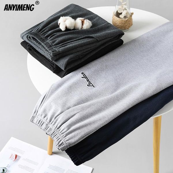 

men's sleepwear male's sleep bottom autumn winter home clothing multi color two style plain pants leisure soft cotton bottoms spor, Black;brown