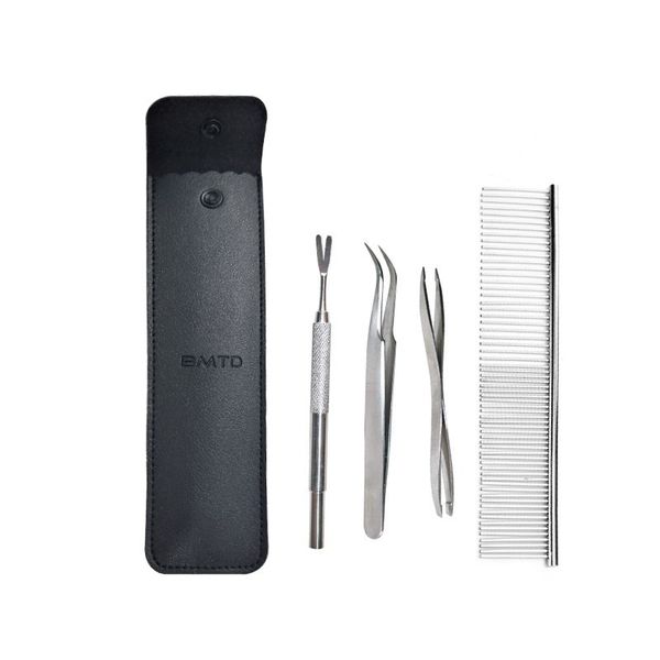 

stainless steel tick clip tick removal fork tick extractor pet flea comb set(the logistics price pls contact us)