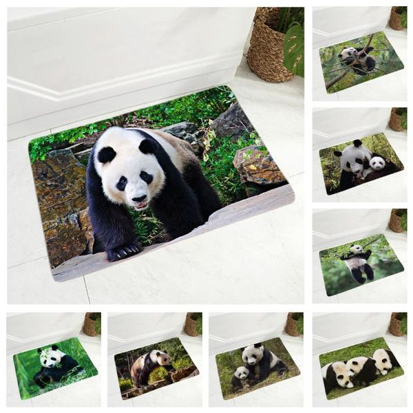 

cushion/decorative pillow cute china panda doormat non-slip super soft flannel 40x60cm dining hall rug decor animal floor door mat for child