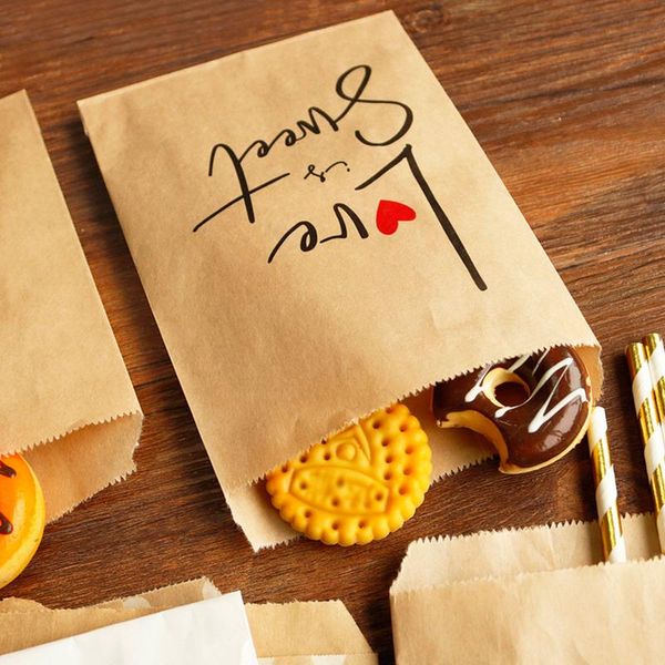 

gift wrap practical cookie bags 20pc kraft paper bag mini envelope candy snack baking package supplies glue box