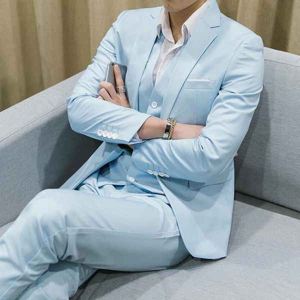 

men's suits & blazers groom suit two-piece man dress wedding slim business, White;black